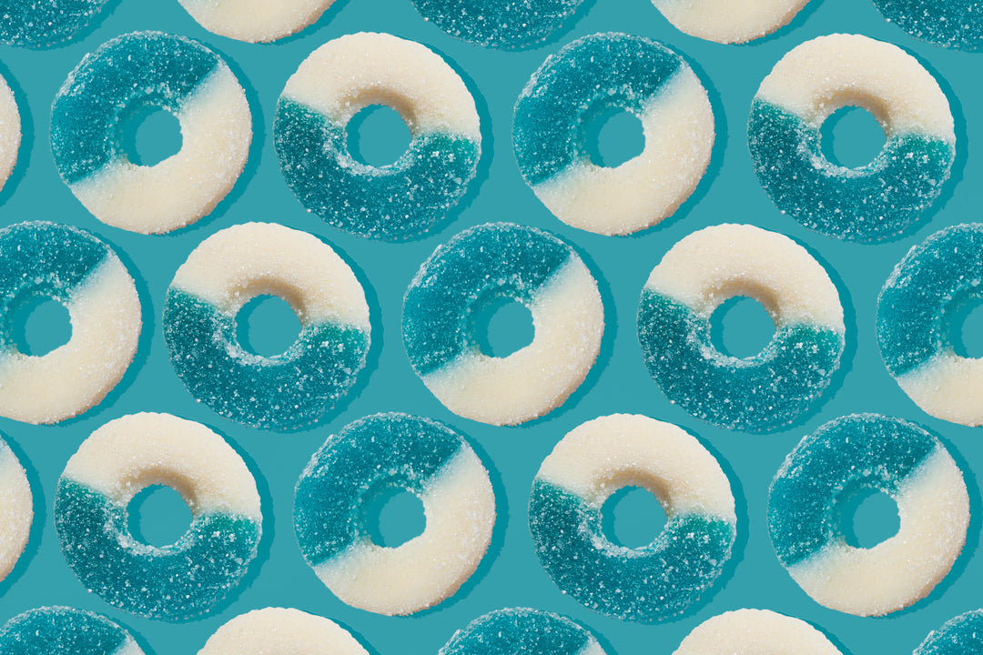 Blue Raspberry Gummi Rings Drawing Gummi Blue Raspberry Rings (6oz) – Doscher's Candy Co.